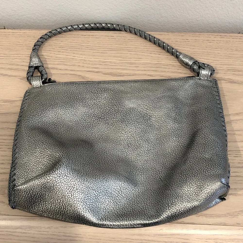 Silver Textured Shoulder Bag - Picture 2 of 6